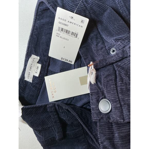 Good American Good Classic Blue Cotton Corduroy Pants Size 2 - NWT - Picture 4 of 4